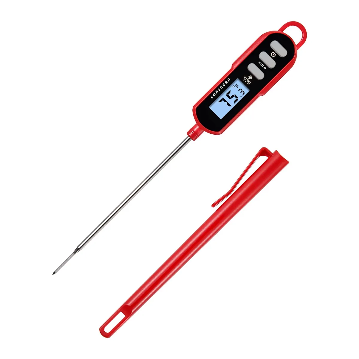  Lonicera Digital Cooking Thermometer 5" Probe Red — product photo