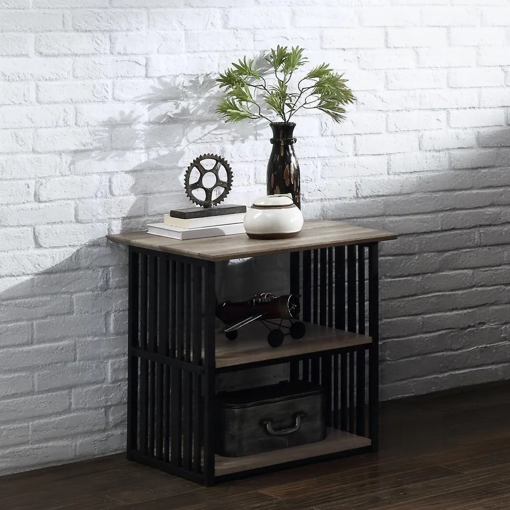 tuphen tuphen Nightstand 22"W 22"D 23"H Black Oak Metal Frame — product photo