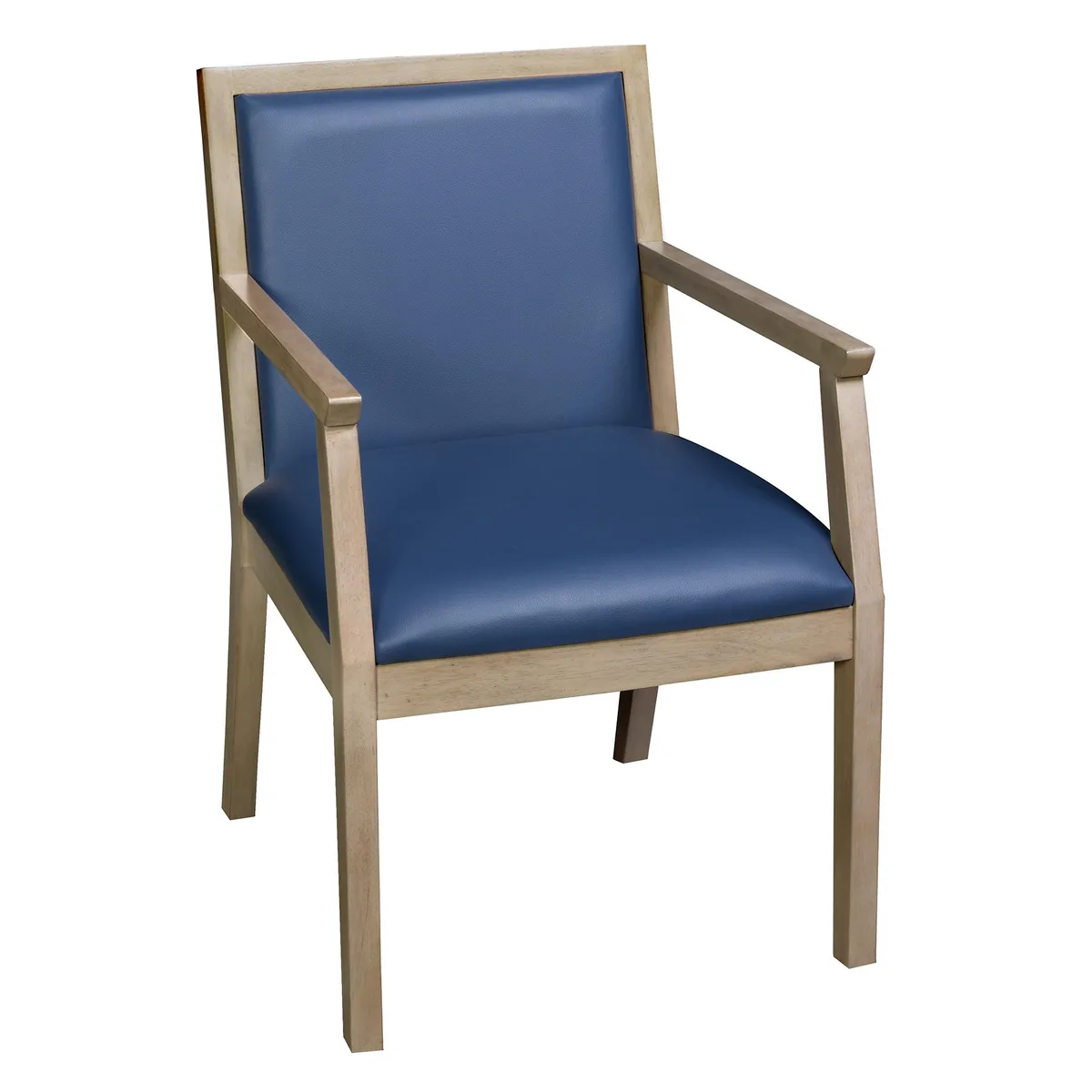 Romig Romig Regent Wallguard Guest Reception Chair Noble Oak Navy Blue Vinyl — product photo