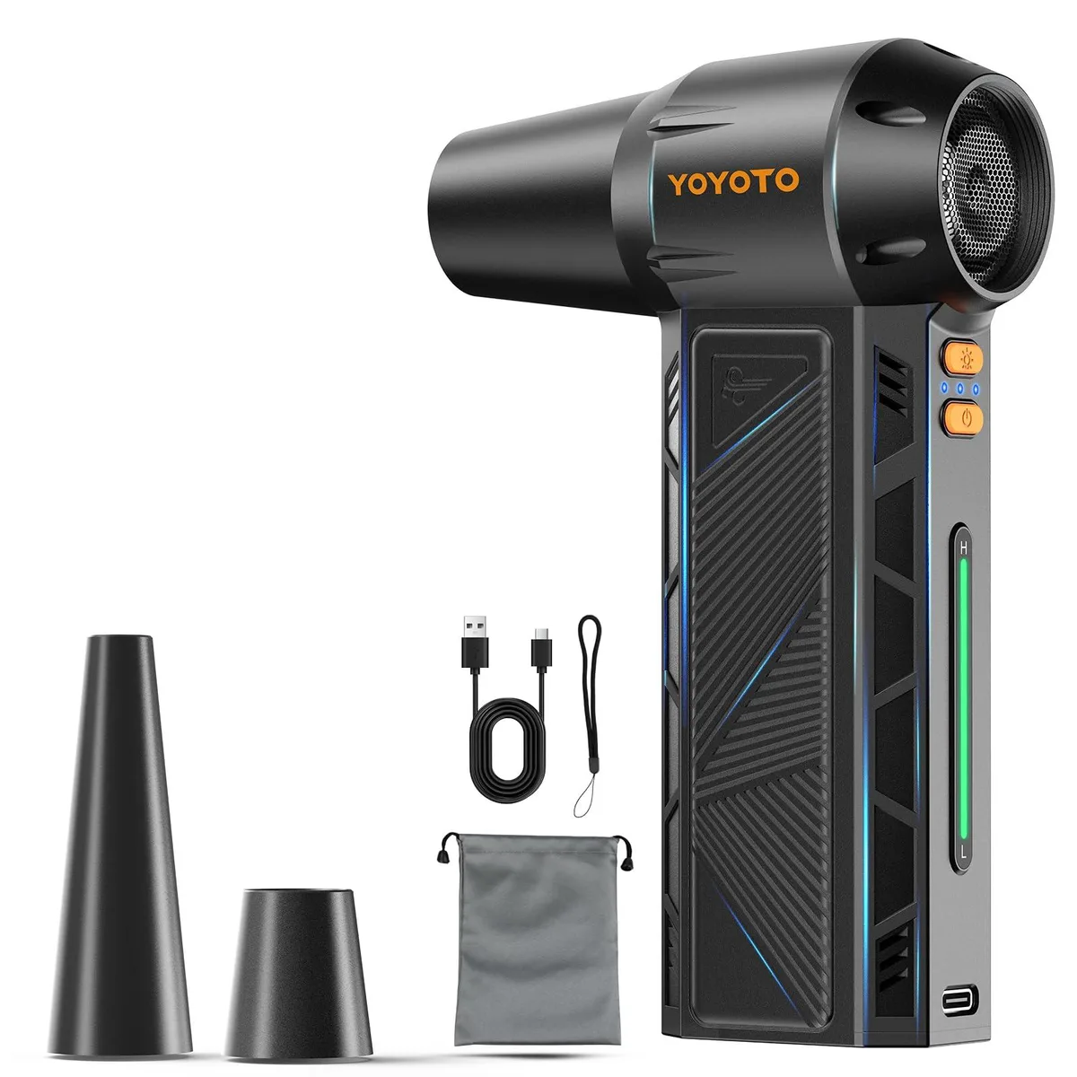  YOYOTO B03 Electric Air Duster 300000RPM 4-Gear Cordless Black — product photo