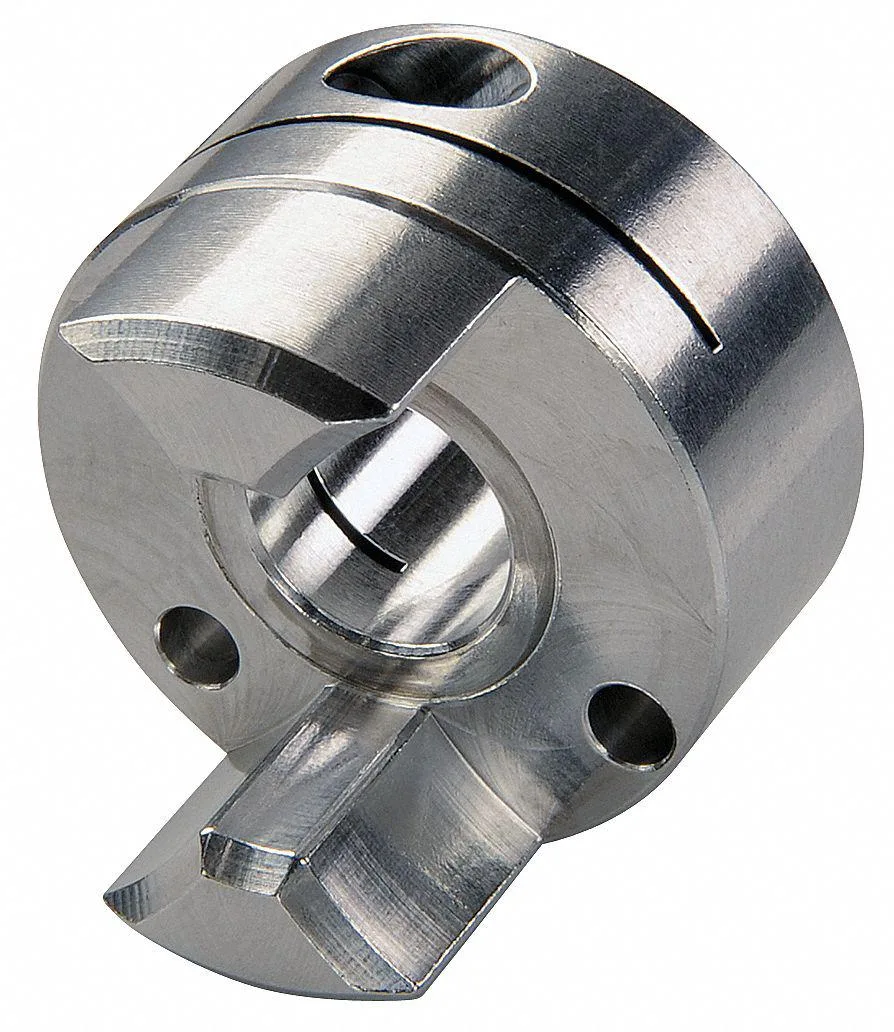 Aluminium jaw coupling hub, 6 mm bore, clamp-on, 25.4 mm diameter, 35.3 mm long