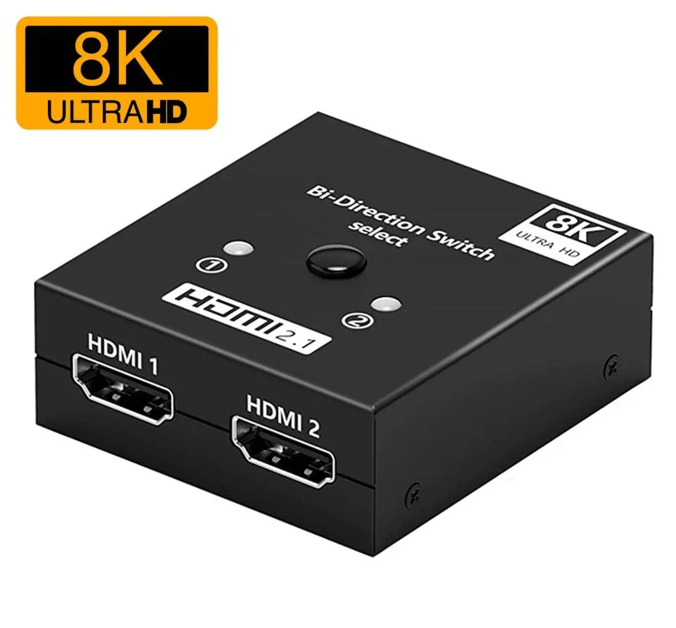 Jansicotek Jansicotek HDMI 2.1 Switch 2 in 1 Out 8K@60Hz 4K@120Hz 48Gbps Bi-Directional Black — product photo