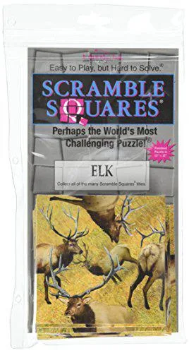 B.Dazzle Scramble Squares Elk puzzle box with nine square pieces