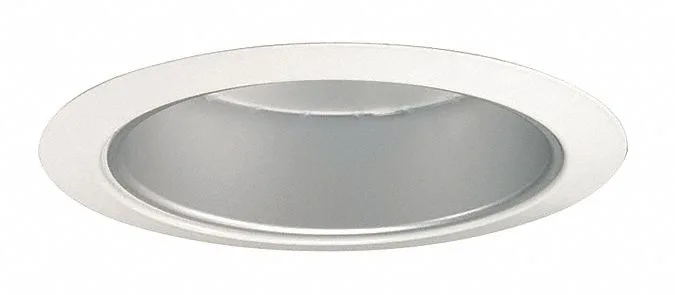 White trim ring with haze aluminum reflector, five inch aperture