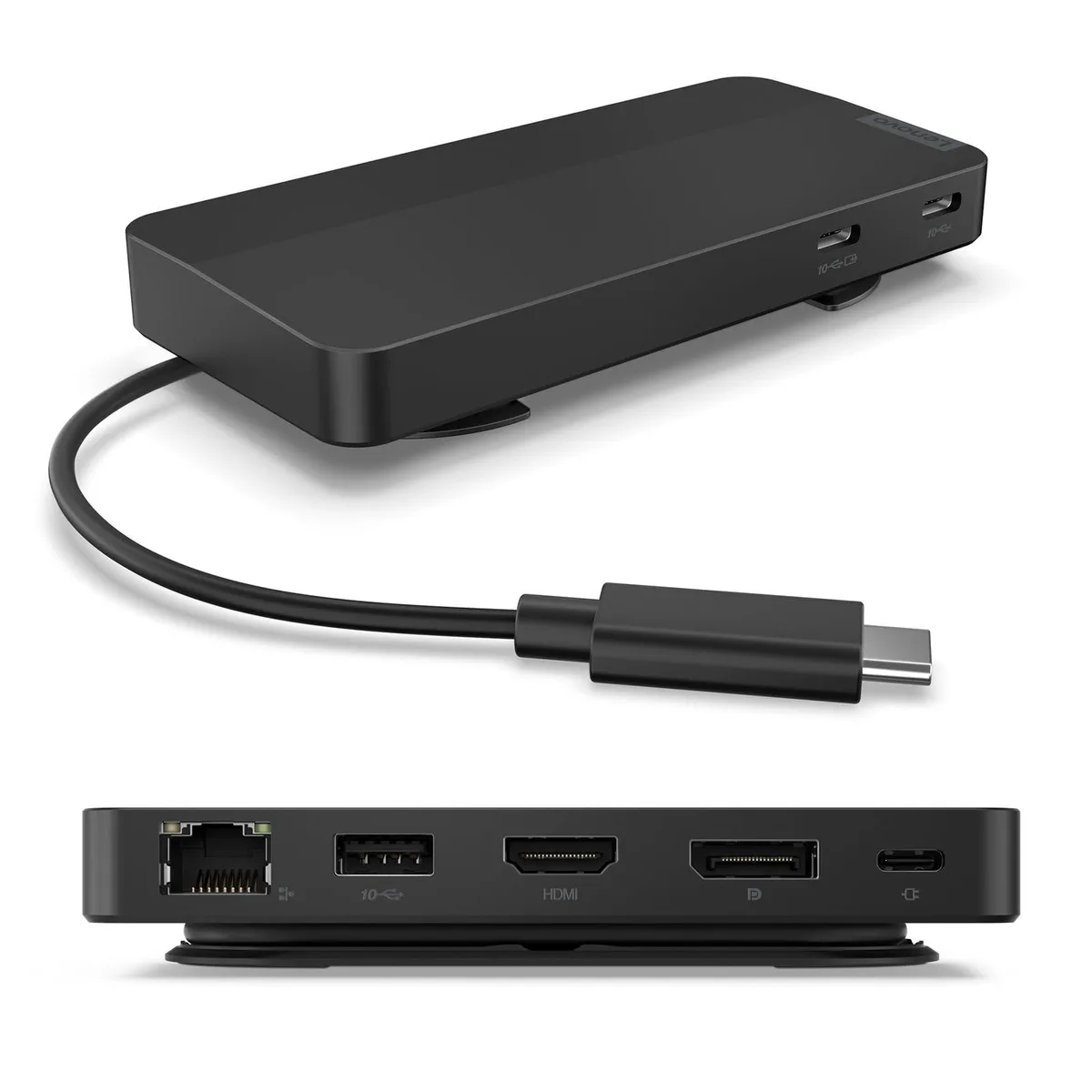 Lenovo 40B90000US USB-C Dual Display Travel Dock 7 Ports Black — product photo