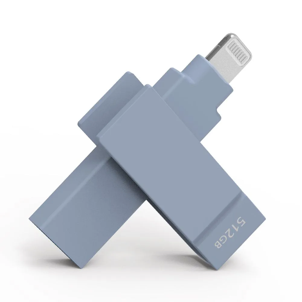 PIODATA PIODATA iXflash 512GB USB 3.2 Gen 1 Type A Lightning Blue — product photo