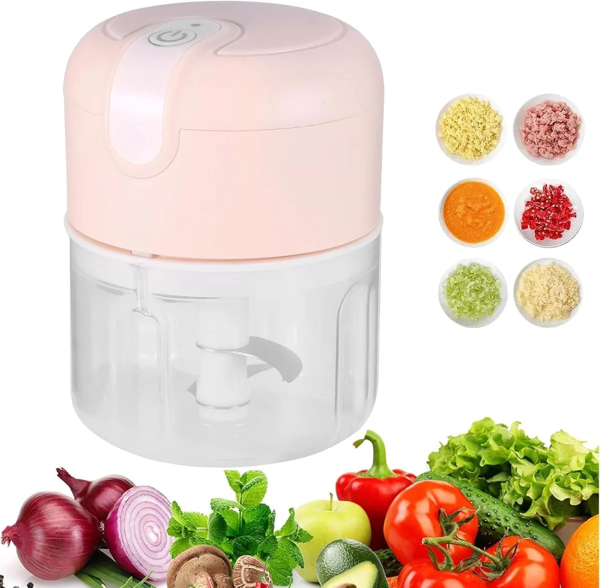  Asrnten Garlic Chopper 250 ml Pink 3 Blades — product photo