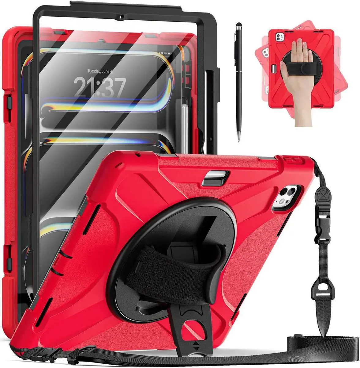 BONAEVER BONAEVER A3360/A3361/A3362 iPad Pro 13 inch M5 2025 M4 2024 case stylus red — product photo