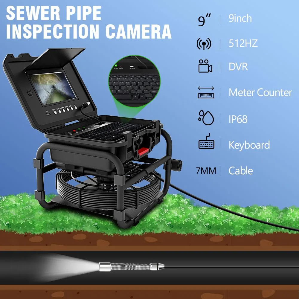 visiPower visiPower Sewer Pipe Inspection Camera 9 inch IPS 1080P Self-Leveling 512Hz Locator — product photo
