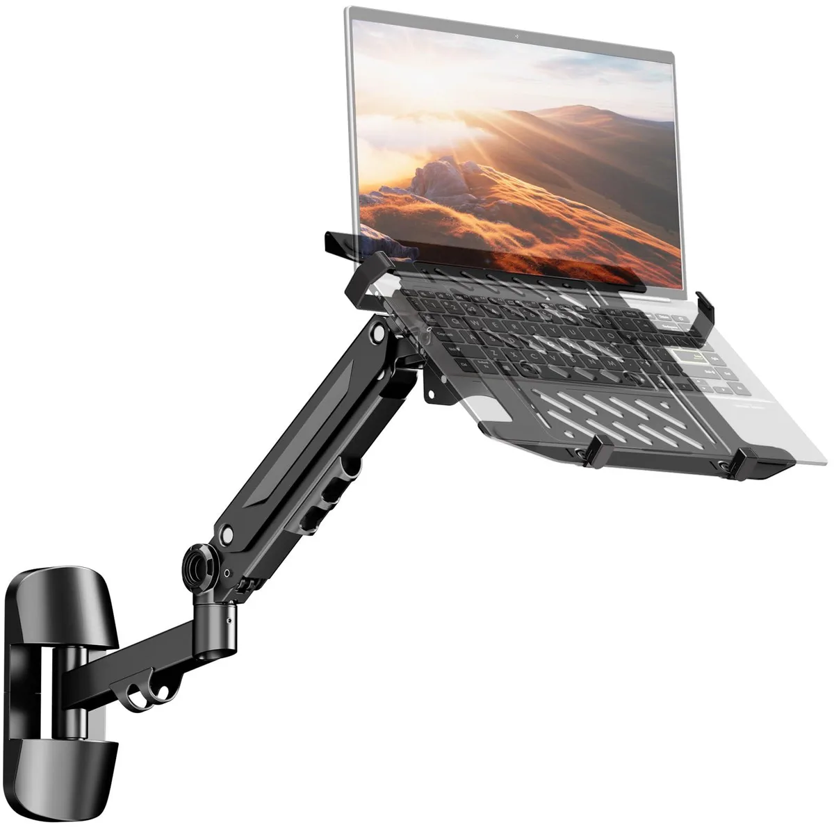 PUTORSEN PUTORSEN 2-in-1 Laptop Wall Mount Gas Spring Arm 10-17 Inch Notebook 17-40 Inch Screen Black — product photo