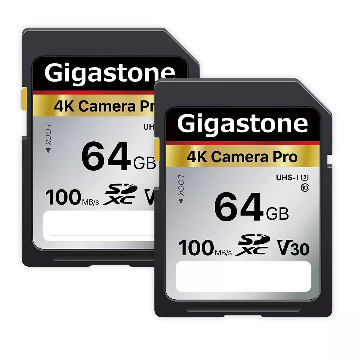 Gigastone Corporation Gigastone 4K Camera Pro 64GB 2-Pack SDXC V30 memory card — product photo