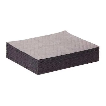 Stack of 50 gray rectangular polypropylene pads 15 by 20 inches with 10 by 15 inch perforations