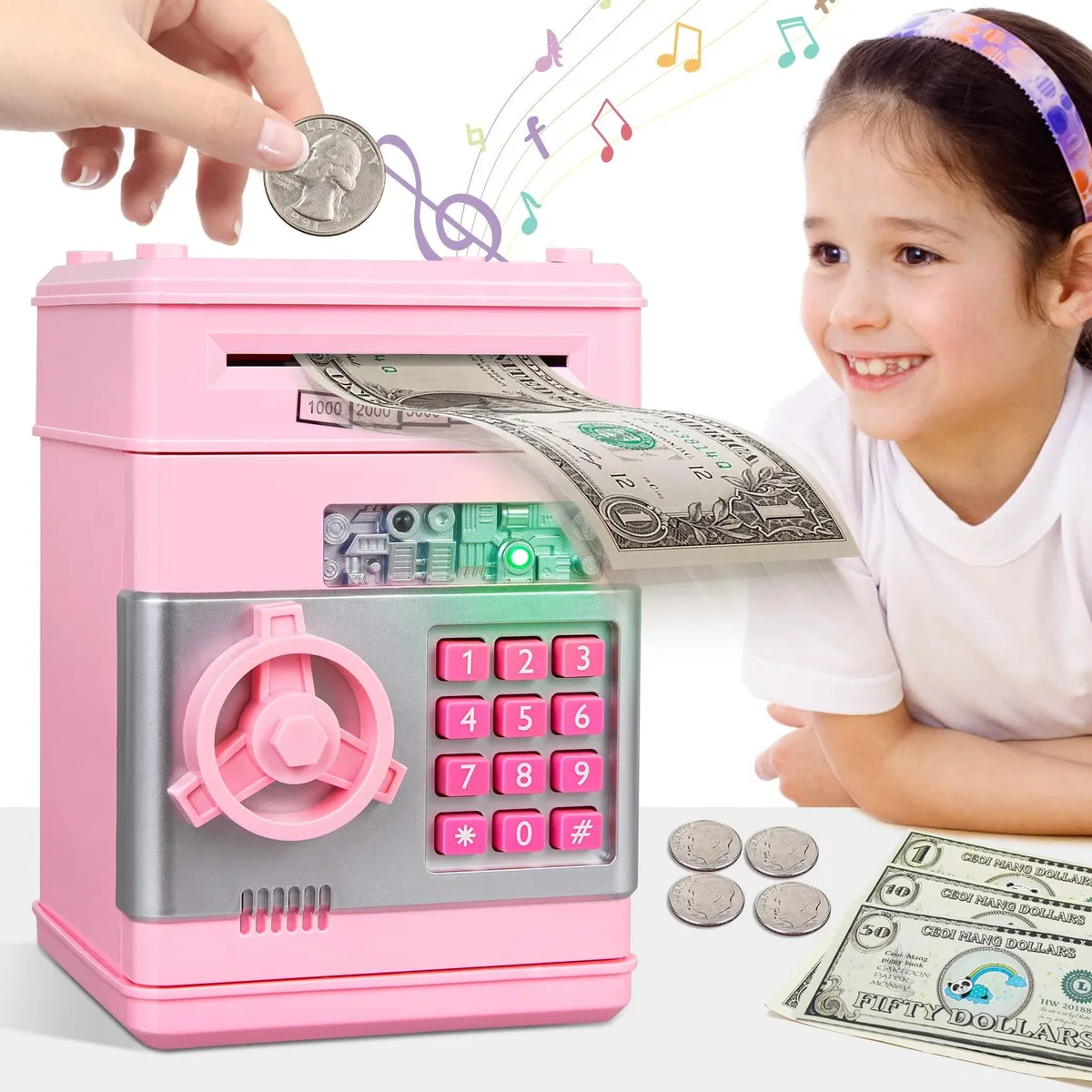 Electronic Piggy Bank ATM Machine Money Safe for Kids — product photo