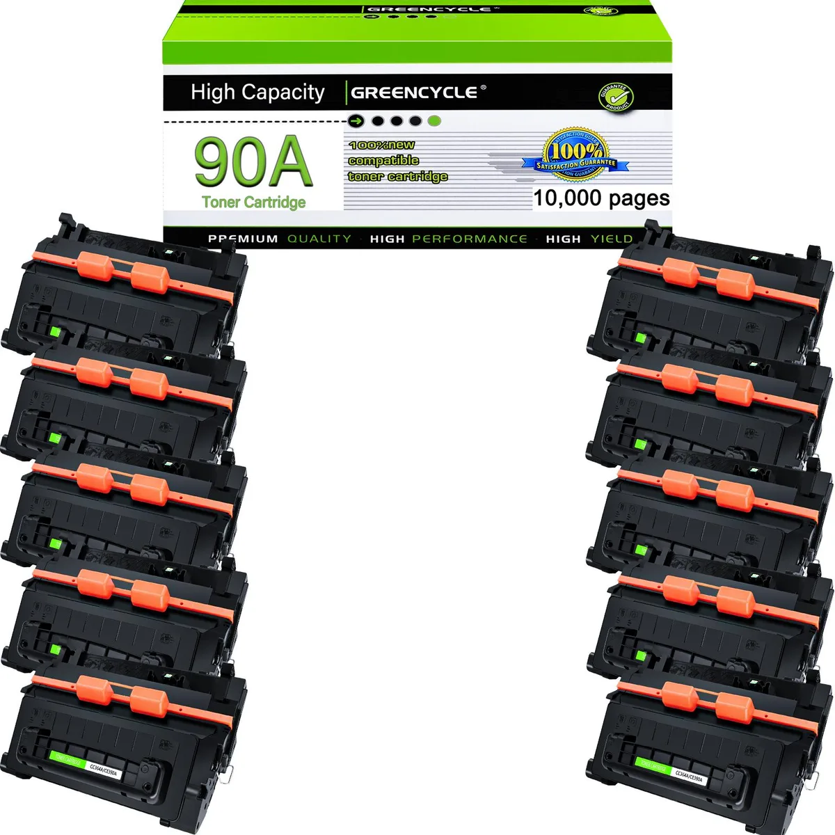 GREENCYCLE GREENCYCLE 10-Pack Compatible 90A Black Toner Cartridge — product photo
