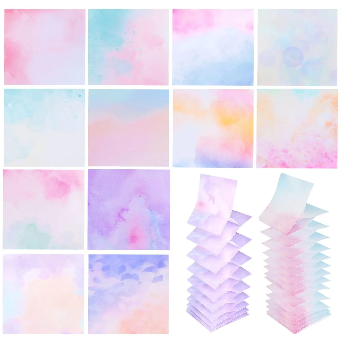  FASBET Pop up Sticky Notes 12 Pads 3x3 in Watercolor — product photo