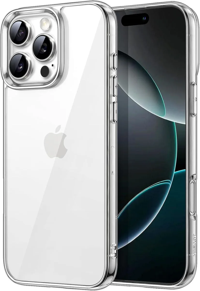 Clear protective case for iPhone 16 Pro 6.3-Inch with transparent back and shock-absorbing bumper