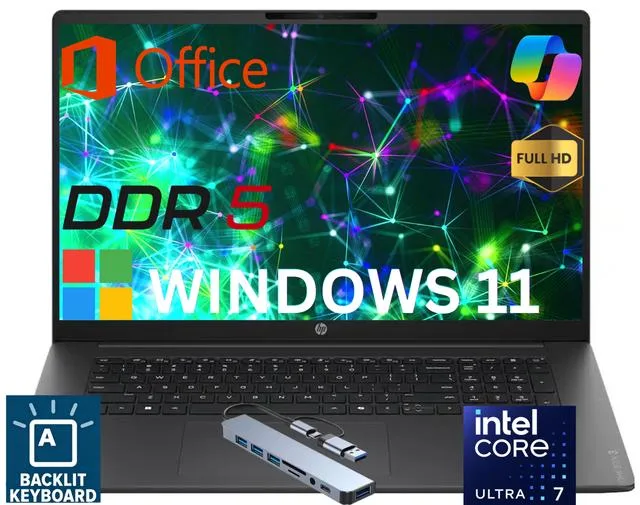 HP HP OmniBook 3 17 laptop Core Ultra 7 255U 24GB DDR5 1TB SSD — product photo