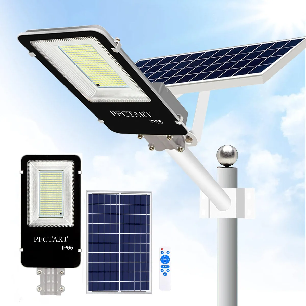 PFCTART PFCTART 1000W Solar Street Flood Light IP65 6000K Remote Control — product photo