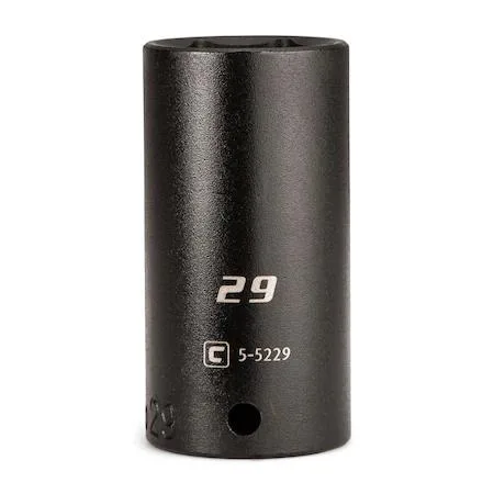 Silver 29 mm deep impact socket with 6-point drive