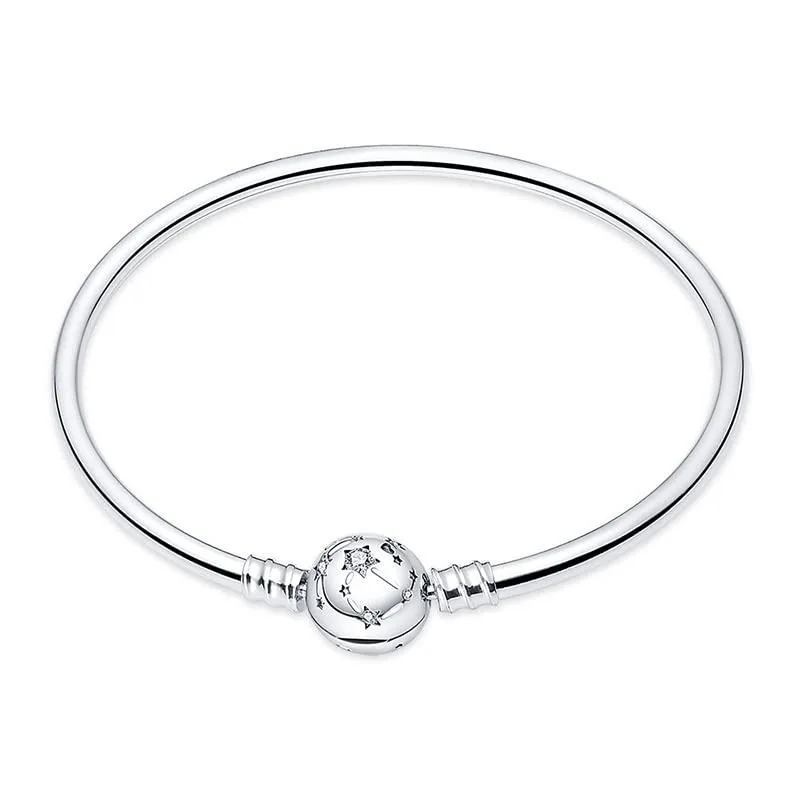  LIGHTDOG 925 Sterling Silver Snake Chain Bracelet 18/7.1in Constellation — product photo