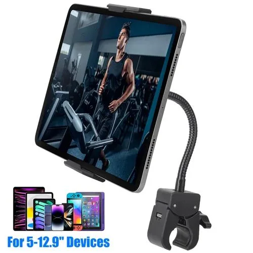  EeeKitOnline 360° Rotate Tablet Phone Holder for Treadmill Bike Handlebar Mic Stand — product photo