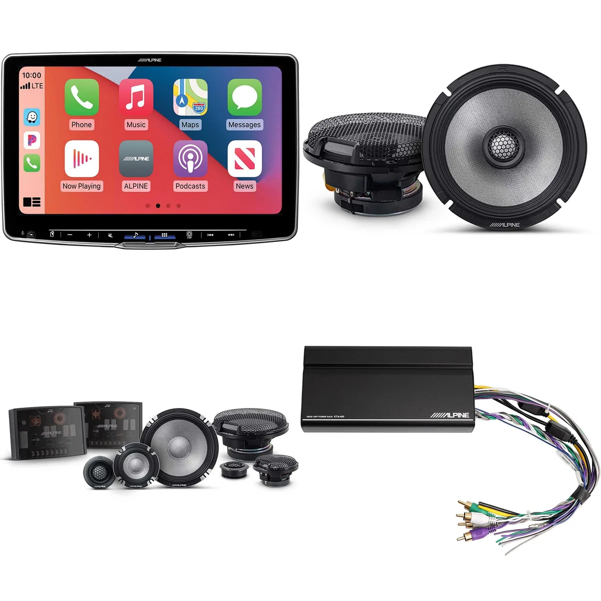 Alpine Alpine ILX-F511 Halo11 11" Receiver Bundle R2-S653 6.5" Component R2-S65 Coaxial KTA-450 Power Pack — product photo
