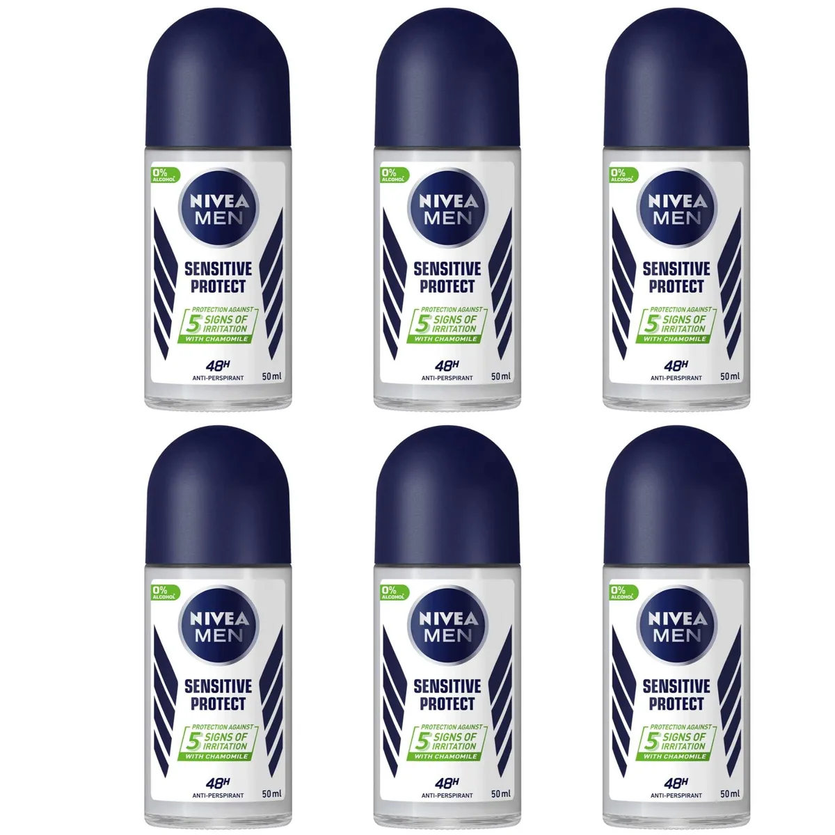 Nivea Nivea Men Sensitive Protect Roll-On Antiperspirant 50 ml 6-Pack 52132731748670 — product photo