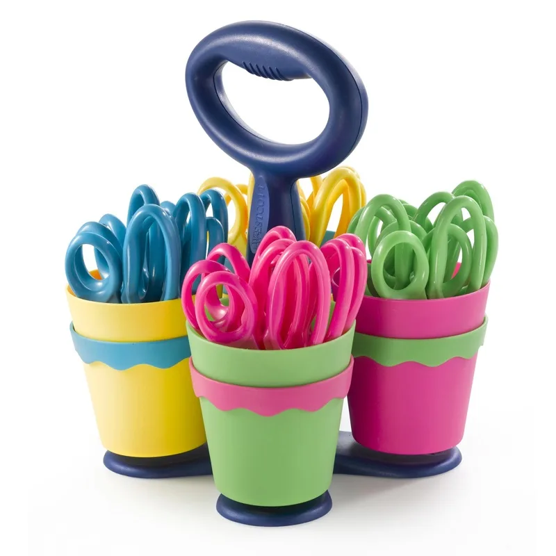 Westcott Westcott 14755 Scissor Caddy with 24 5" Kids' Pointed Scissors — product photo