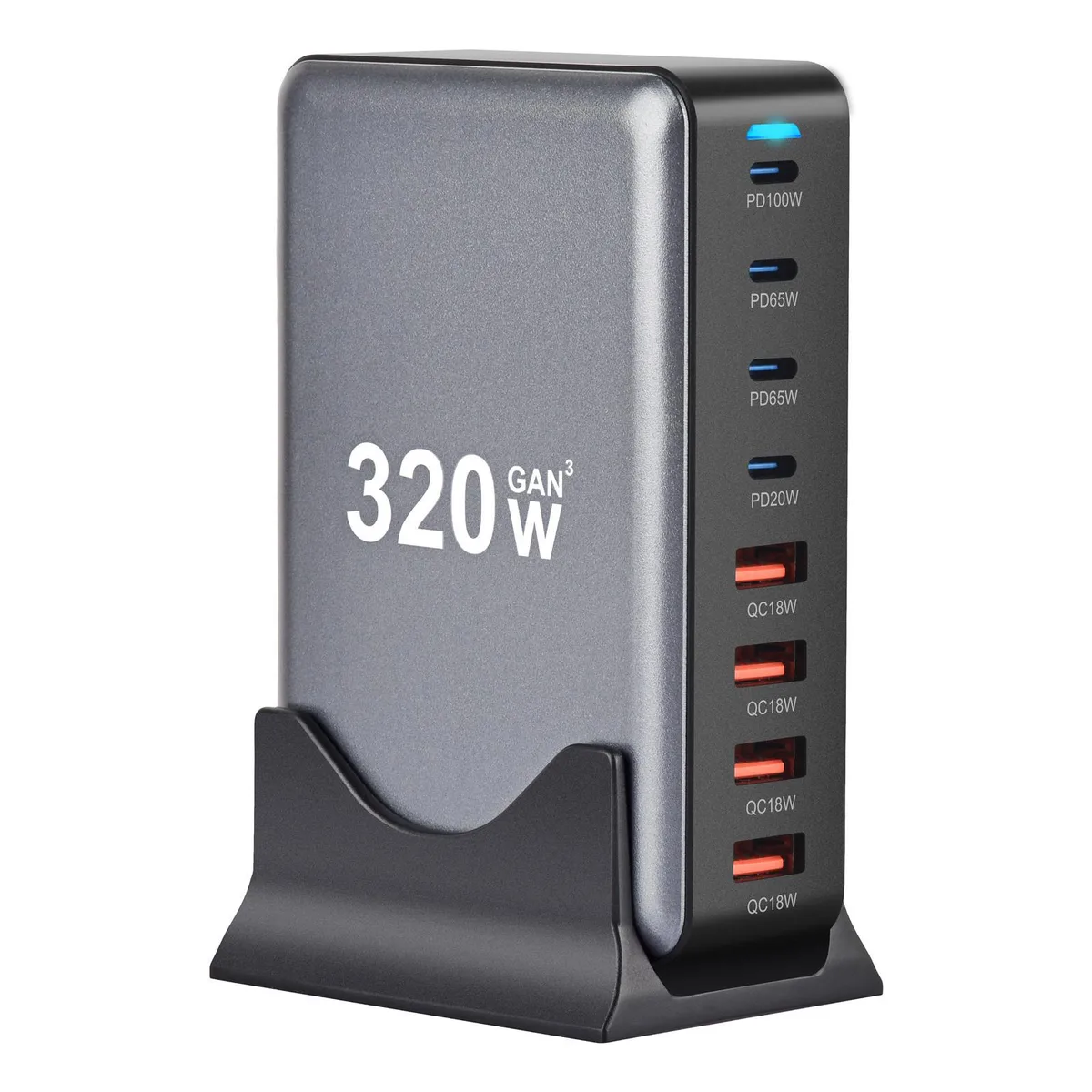 LUOM LUOM GAN320W 320W 8-Port Desktop Charger Black — product photo