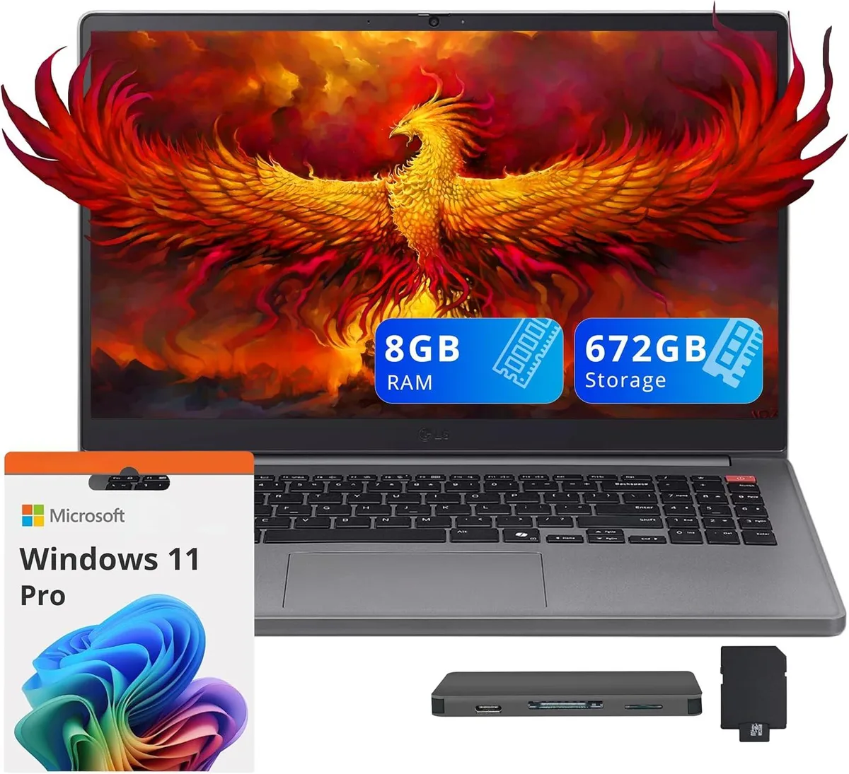 LG Electronics LG Gram 15.6" FHD Business Laptop i5-1334U 8GB 672GB Titan Silver — product photo