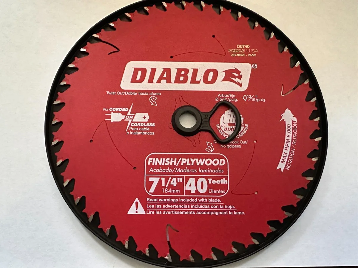 Diablo Diablo D0740 7.25" Circular Saw Blade 40 Teeth 8000 RPM — product photo