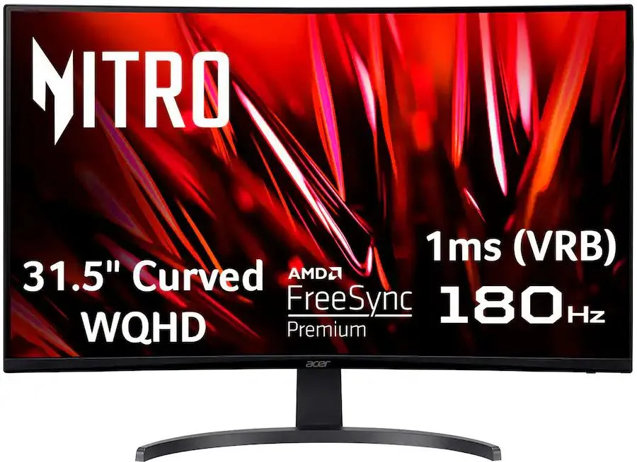 Acer America Acer Nitro EDB323QU S3bmiipx 31.5" Curved WQHD 180Hz 1ms FreeSync Premium gaming monitor — product photo
