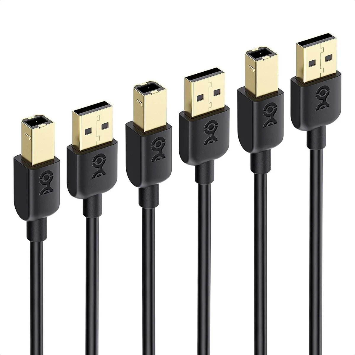 Kootion Kootion 3-Pack USB A to B Cable 6ft Black — product photo