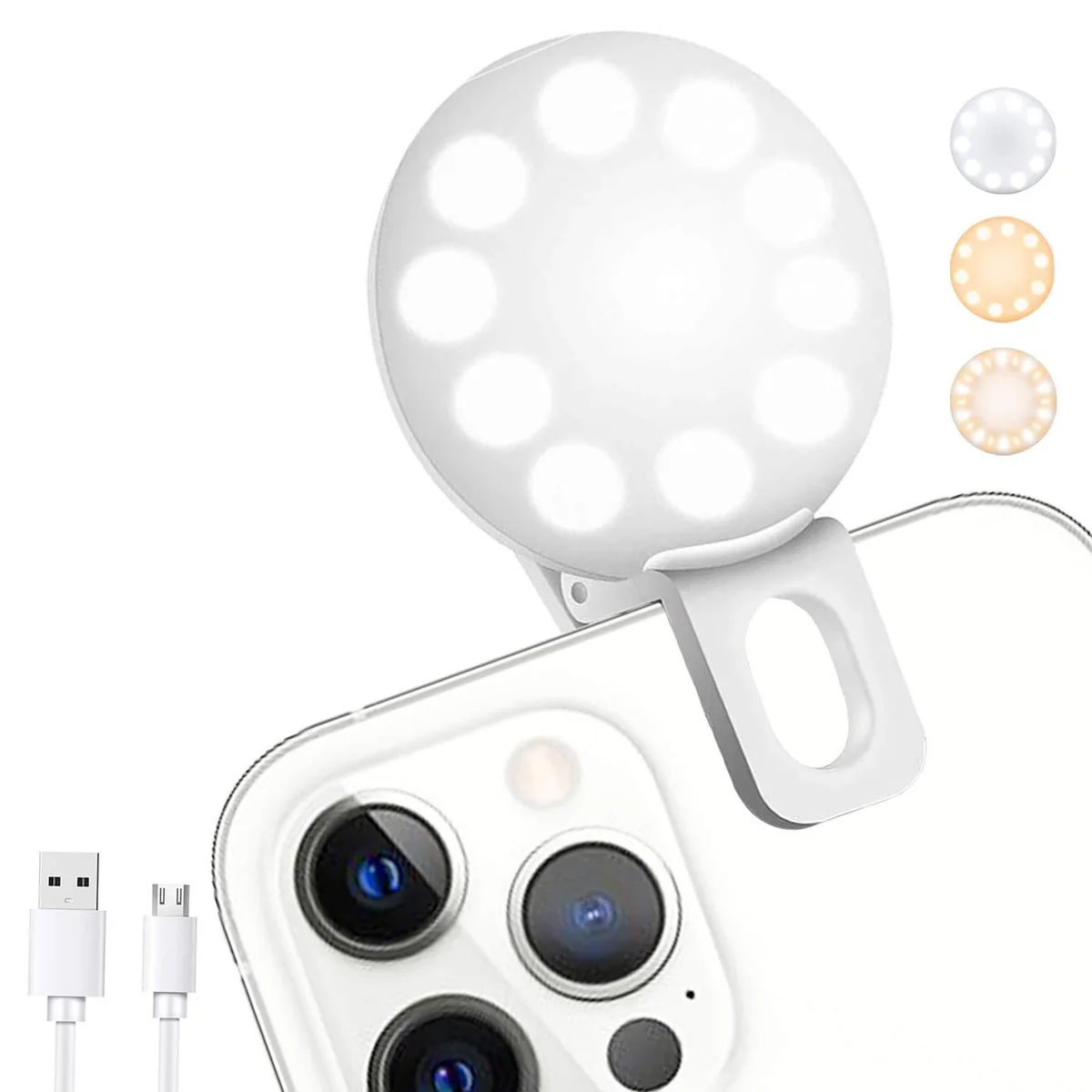  Sansent MRL024 Mini Ring Light White 1.6 in 3 modes 250 mAh — product photo