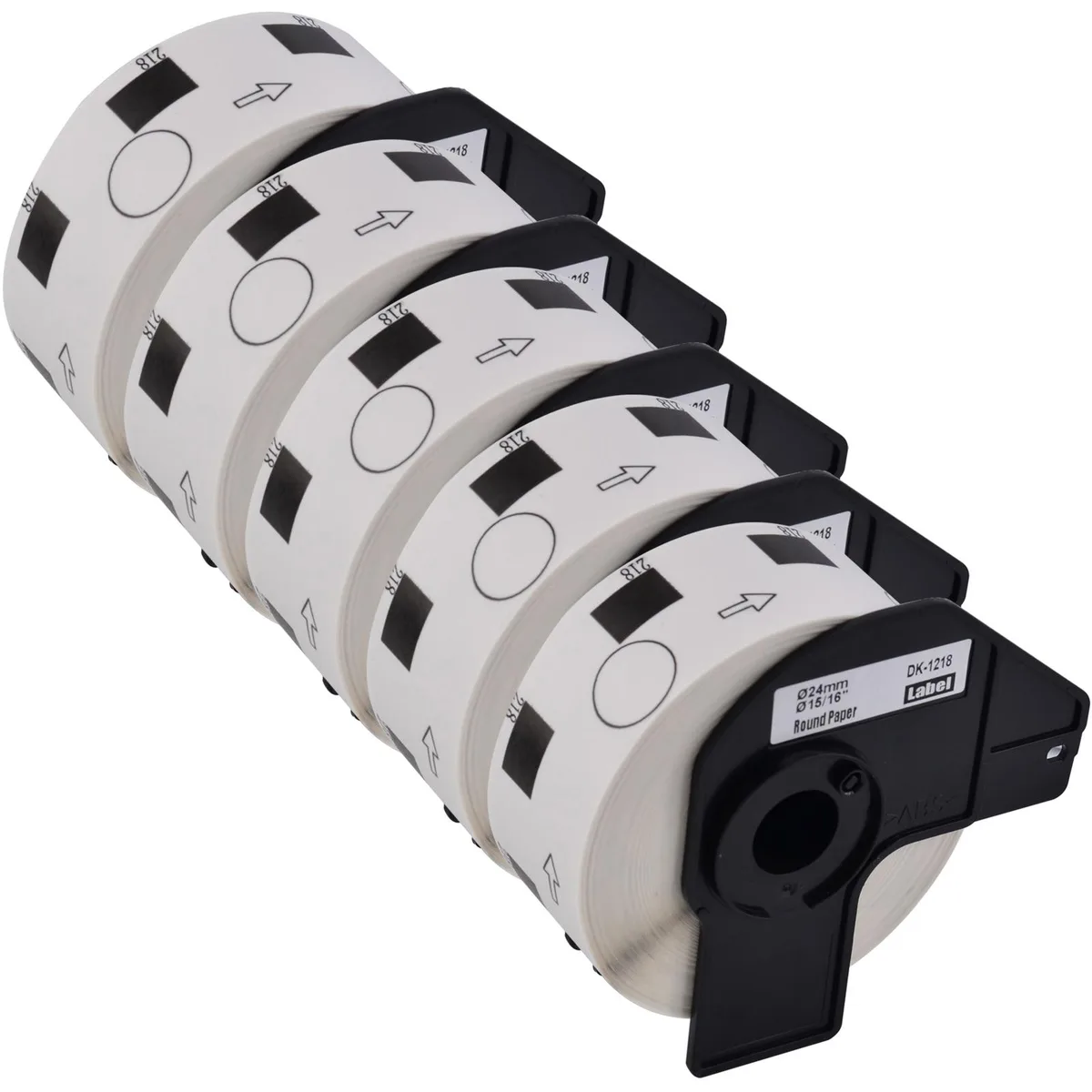 GREENCYCLE GREENCYCLE DK-1218 5 rolls 1000 labels 24mm round labels — product photo