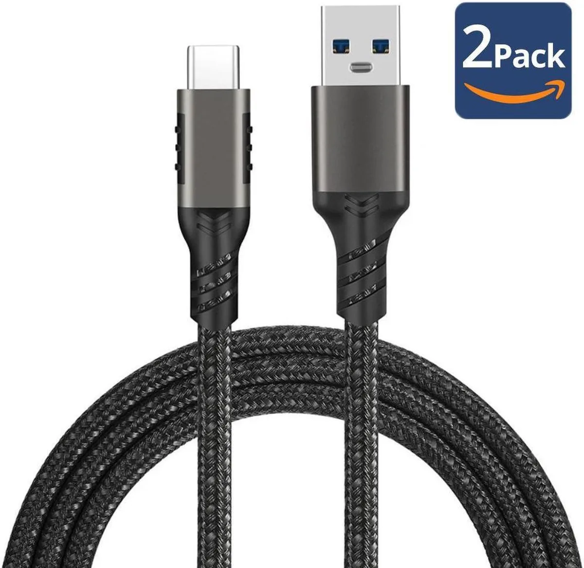 SMUGDESK SMUGDESK 2 Pack USB C Cable 10ft 3.2 Gen 2 USB A to C 10Gbps 60W Black — product photo