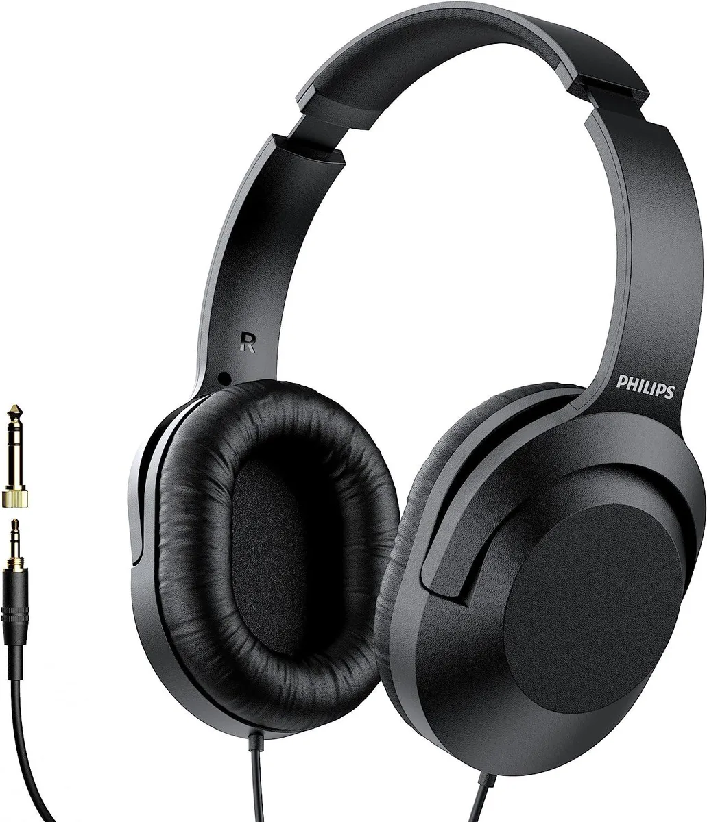 Philips Philips Over Ear Wired Stereo Headphones Black 32 mm 6.3 mm Adapter — product photo