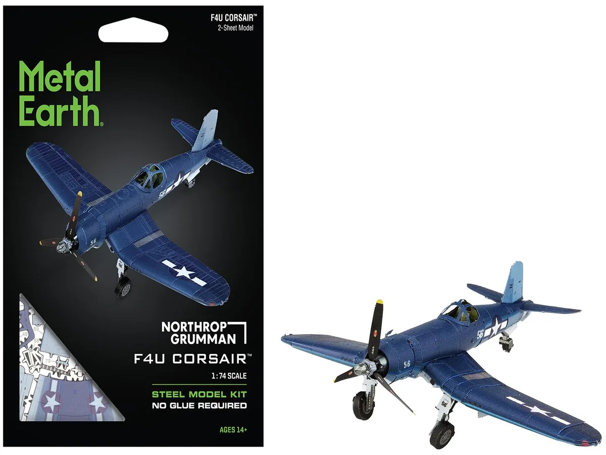 Metal Earth Metal Earth Vought F4U Corsair WWII US Navy Steel Model Kit 81 Parts Challenging Difficulty — product photo