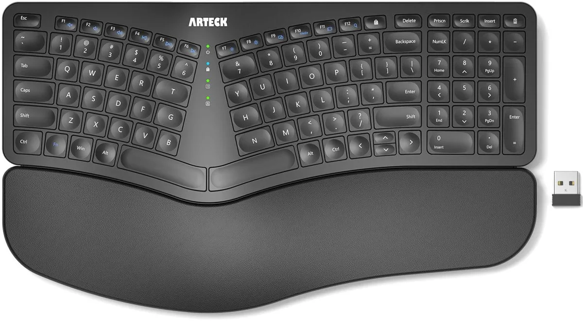  ORtek HW315 Split Ergonomic Keyboard with Palm Rest 2.4G Wireless — product photo
