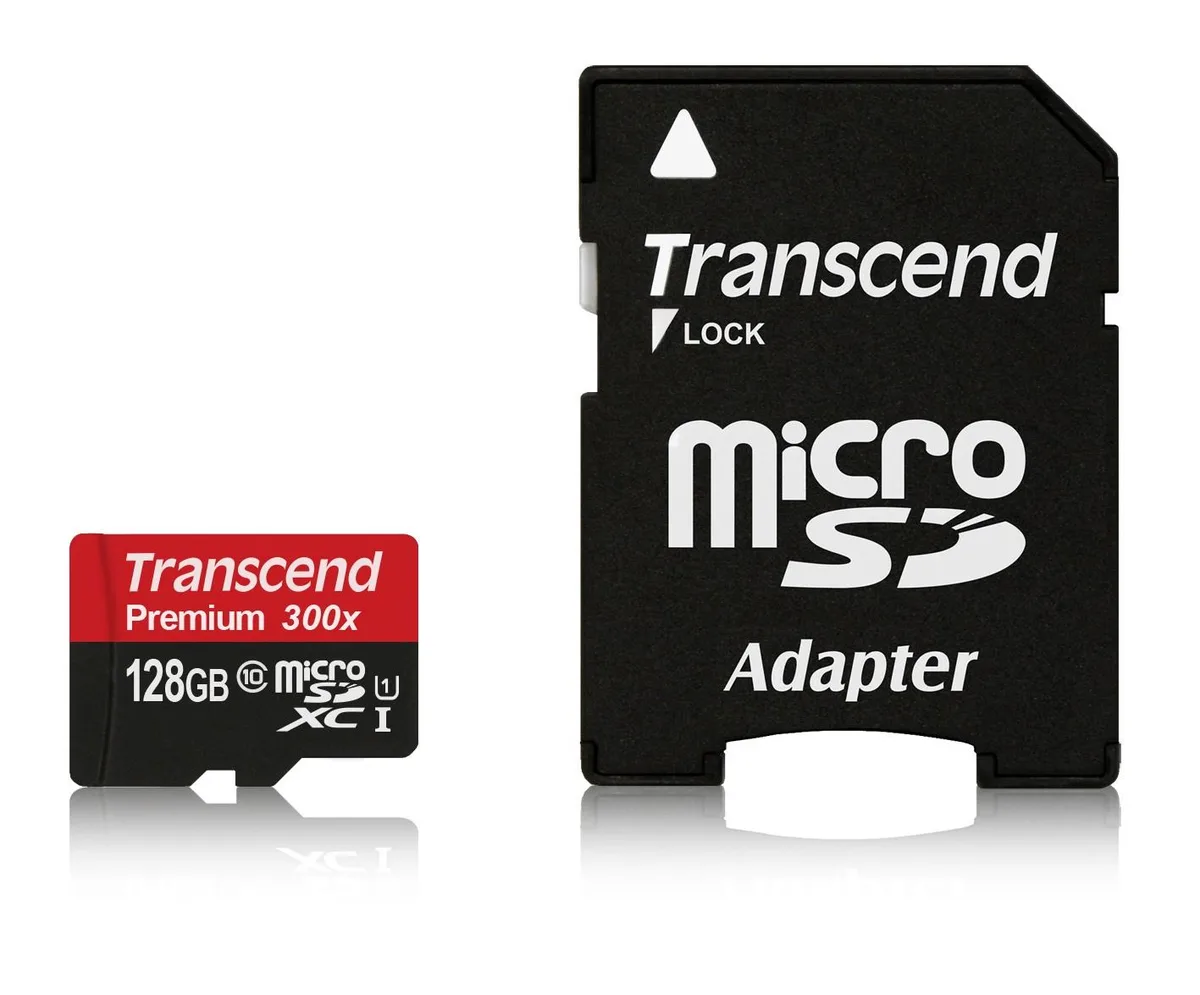 Transcend Transcend 128GB microSDXC Class 10 UHS-1 with SD Adapter — product photo