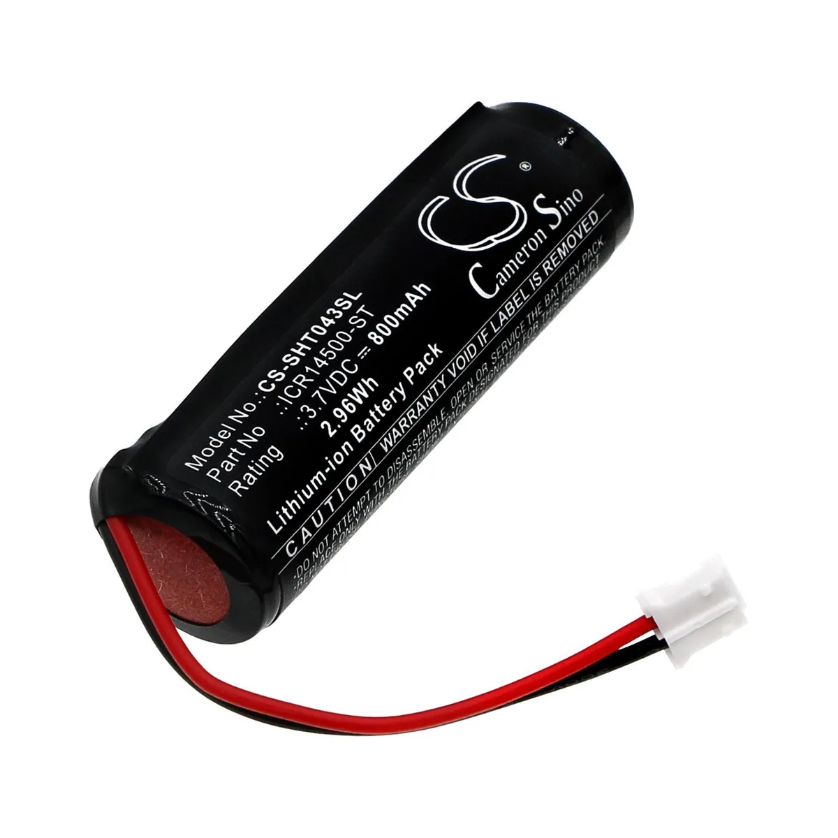 Rectangular rechargeable battery with green label and metal terminals