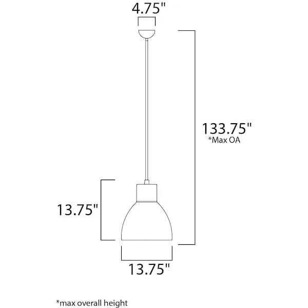 Maxim Mfg. Maxim Mfg. 11024 Cora 1-Light 13.75" Satin Nickel Pendant — product photo