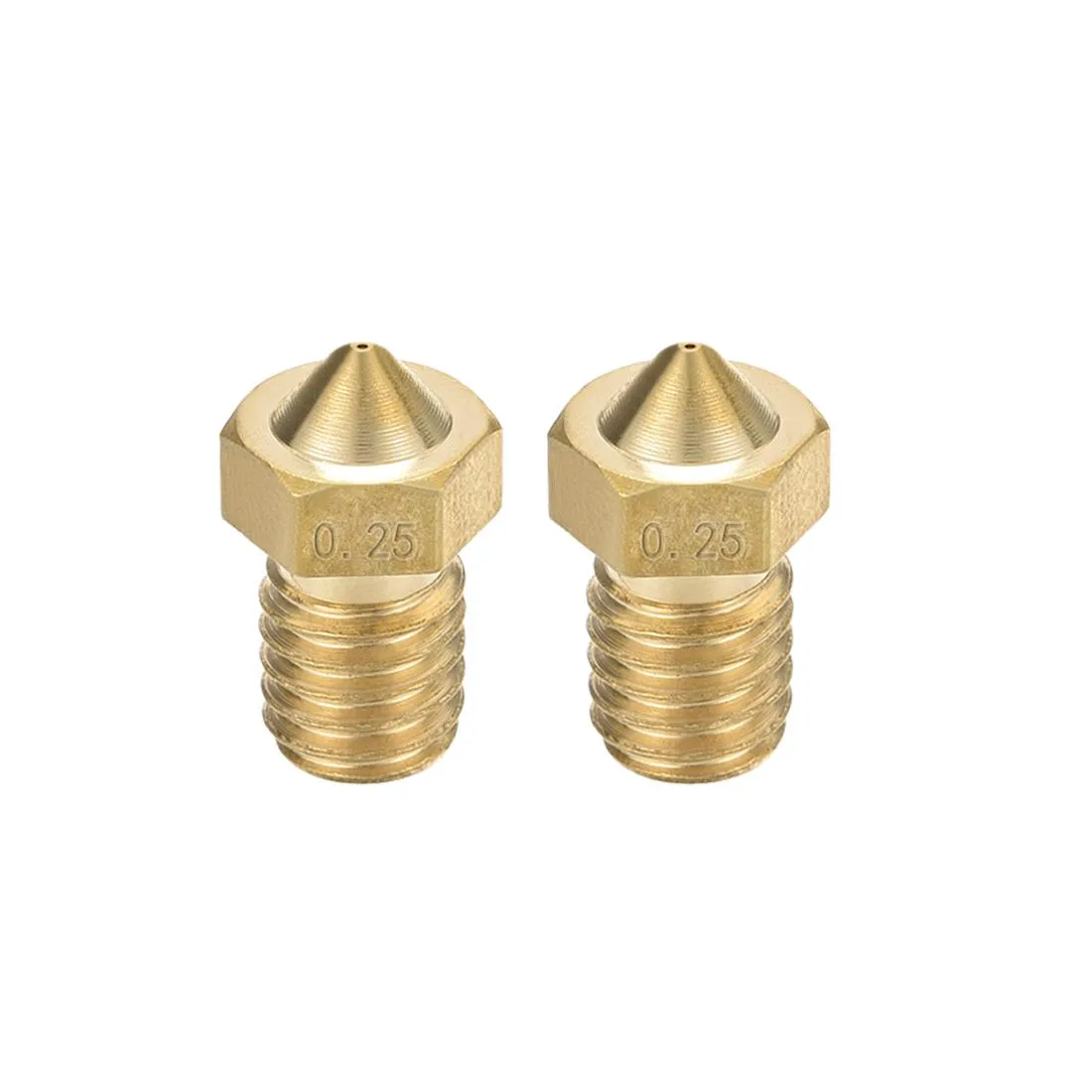 Unique-Bargains Unique-Bargains 0.25mm 3D Printer Nozzle Brass V6 1.75mm 2pcs — product photo