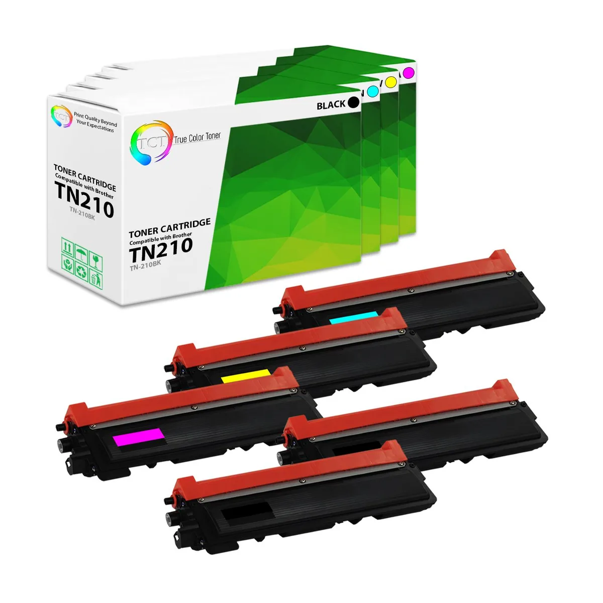 True Color Toner True Color Toner TN210 5-Pack Toner Cartridge (4 Colors) — product photo