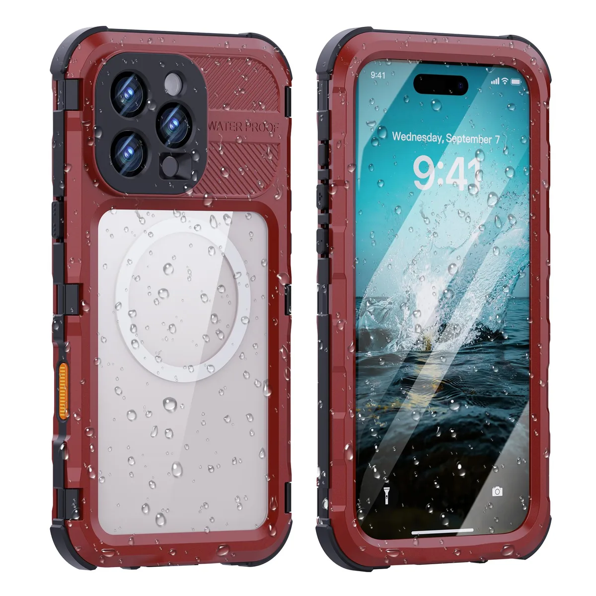 BONAEVER BONAEVER iPhone 16 Pro Max 6.9" Waterproof Case IP68 Red — product photo