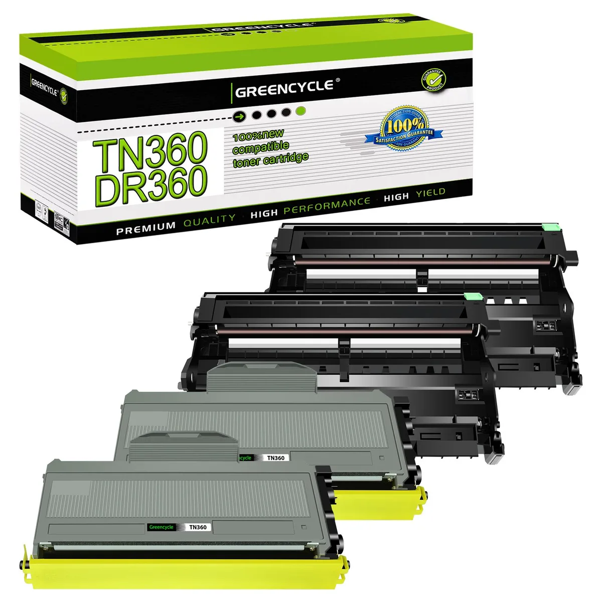 GREENCYCLE GREENCYCLE TN360 DR360 toner cartridge drum unit 2+2 pack — product photo