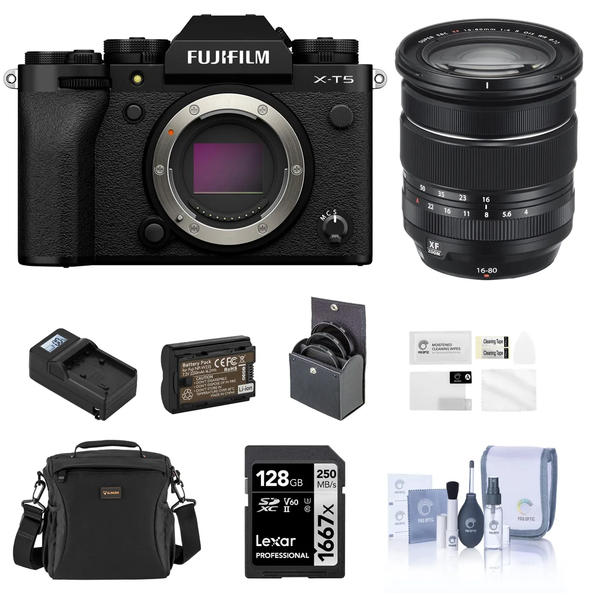 FUJIFILM FUJIFILM X-T5 Black with XF 16-80mm f/4.0 Lens Kit — product photo