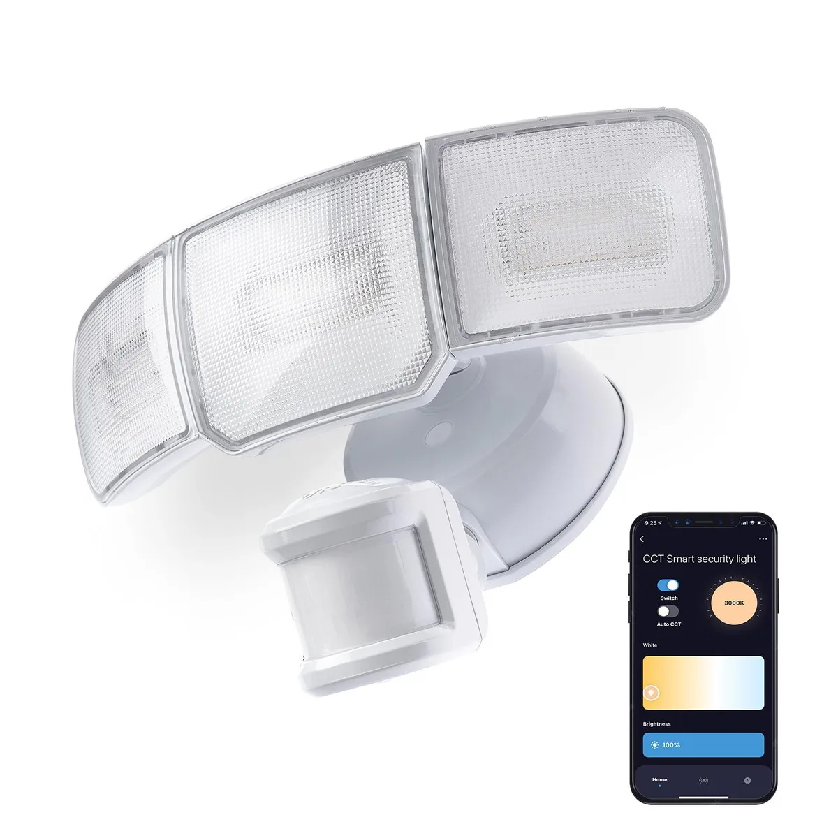 Home Zone Security Home Zone Security ES00931G Flood Light 3500LM 3000-5000K 70ft 240° — product photo
