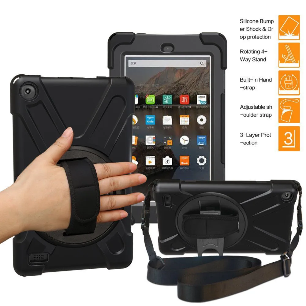 Werleo Werleo Hybrid Armor Defender Laptop Case for Fire HD 8 2017 Black — product photo