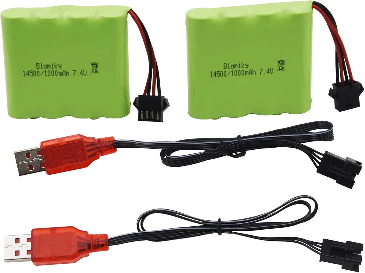 usbroway usbroway 7.4V 1000mAh Li-ion Battery SM-4P 2 Pack — product photo